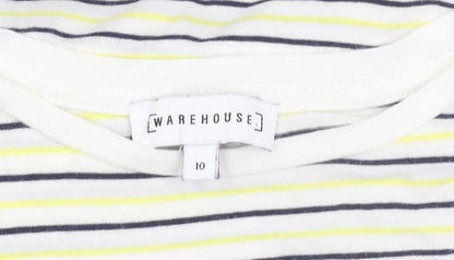 Womens UK Size 10 Warehouse Multicoloured Basic T-Shirt