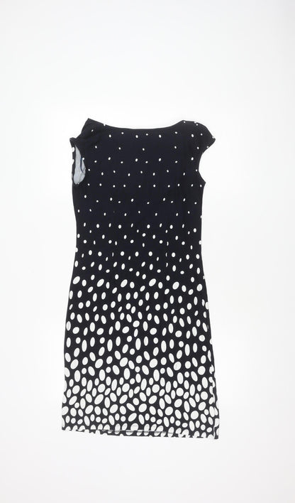 Epilogue Women Black Polka Dot Sleeveless Dress Size 10