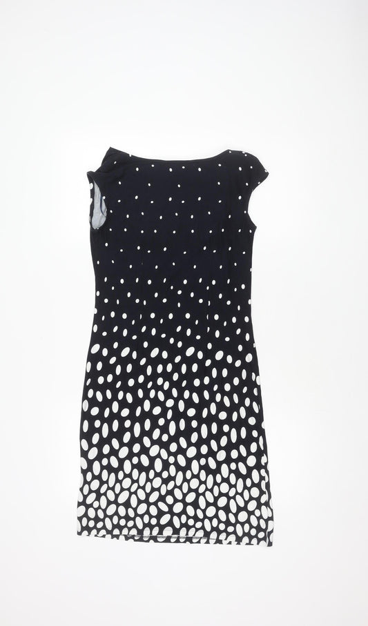 Epilogue Women Black Polka Dot Sleeveless Dress Size 10