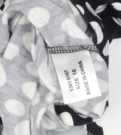 Epilogue Women Black Polka Dot Sleeveless Dress Size 10