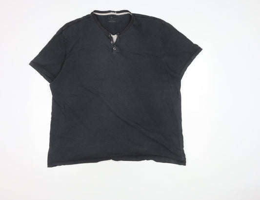 Marks and Spencer Men's Black XX Large Henley T-Shirt