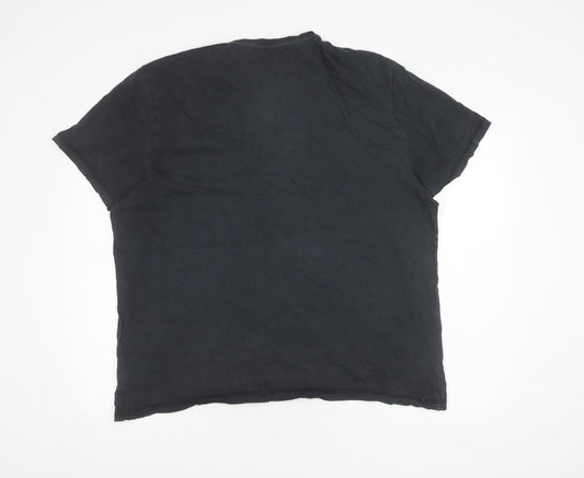 Marks and Spencer Men's Black XX Large Henley T-Shirt