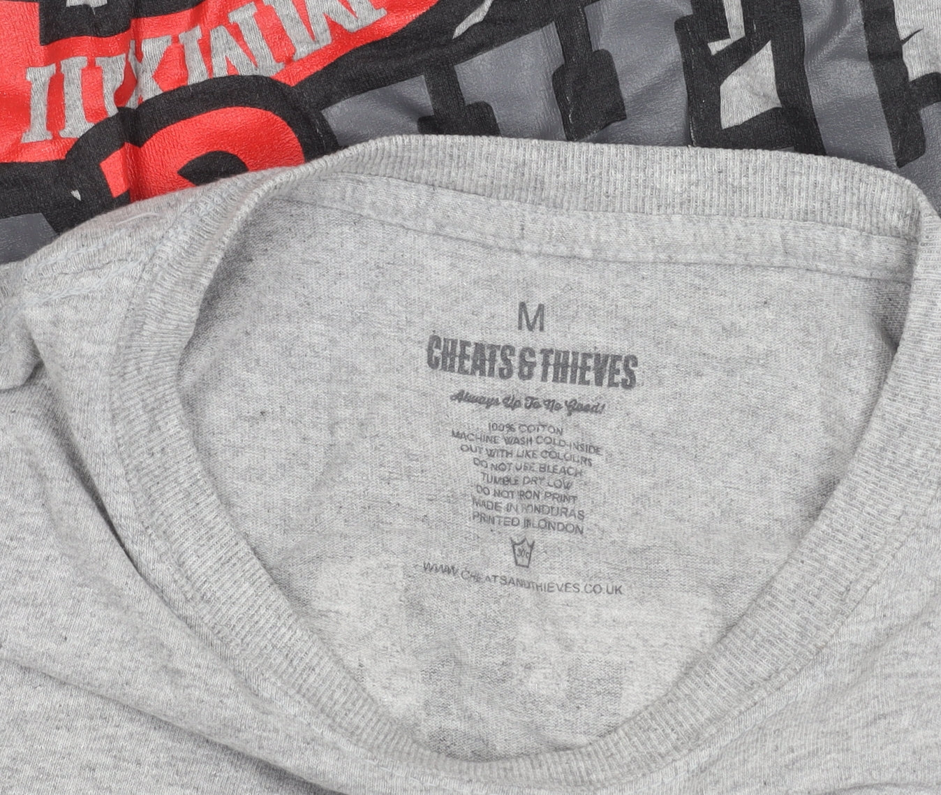 Cheats & Thieves Men's Grey Graphic T-Shirt, Medium