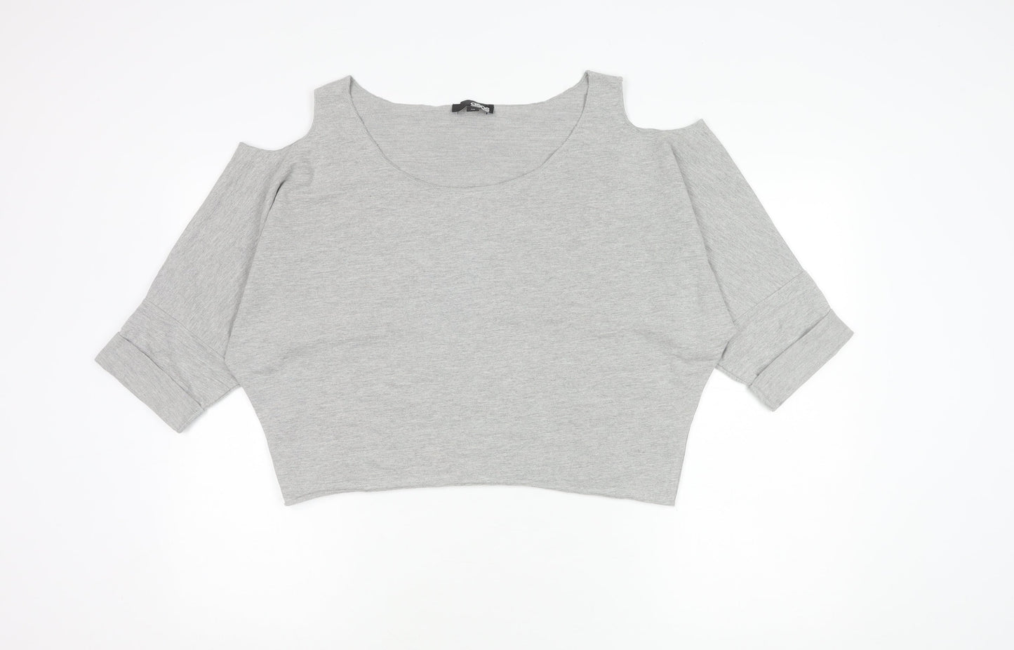 Womens UK Size 14 ASOS Grey Cropped Blouse