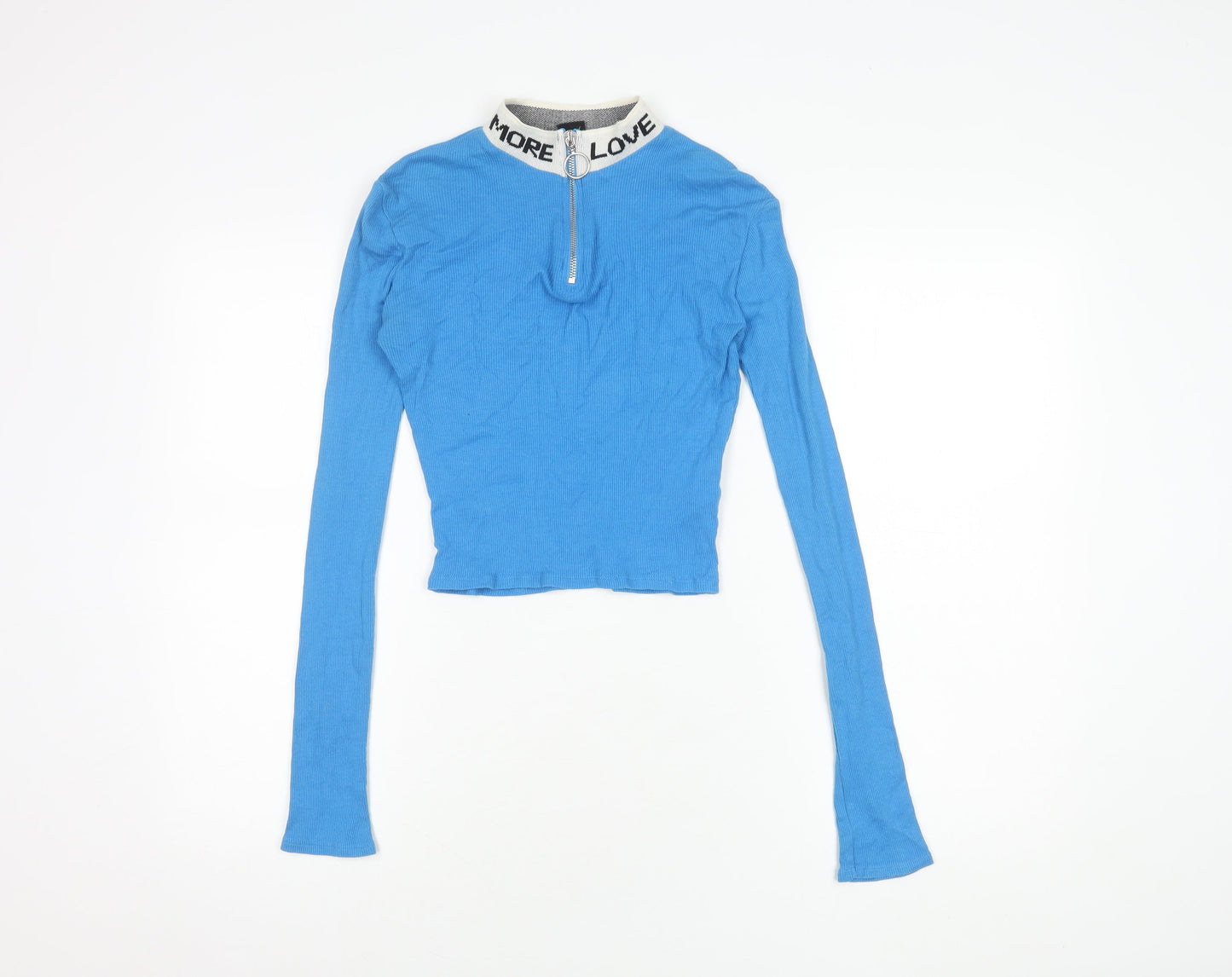 Womens UK Size S Urban Outfitters Blue Cropped T-Shirt