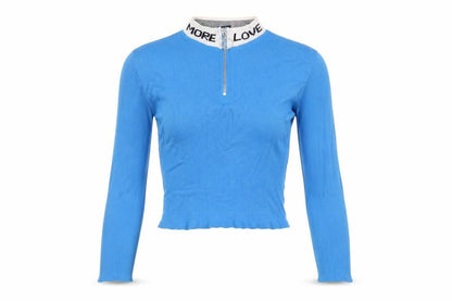 Womens UK Size S Urban Outfitters Blue Cropped T-Shirt