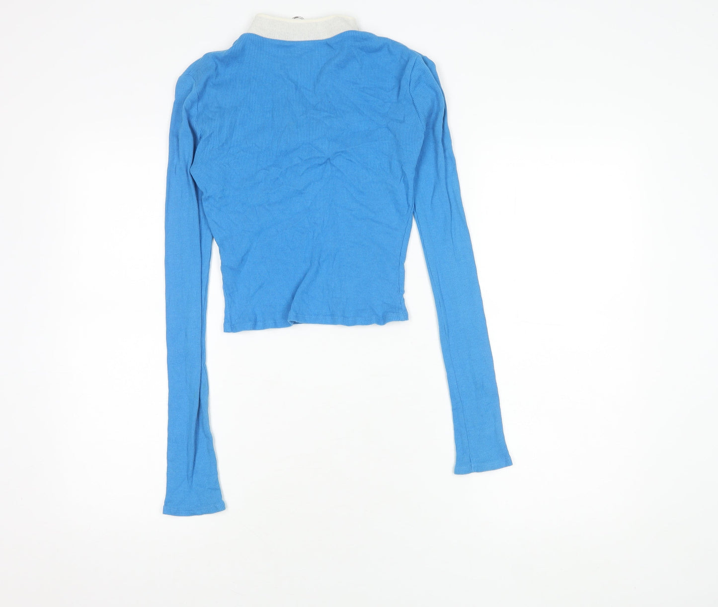 Womens UK Size S Urban Outfitters Blue Cropped T-Shirt