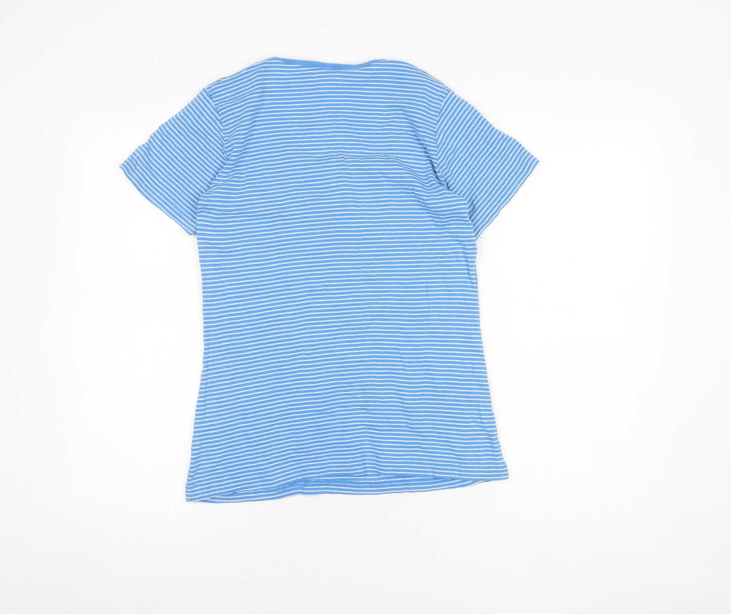 Cotton Traders Women's Blue Striped T-Shirt Size 14