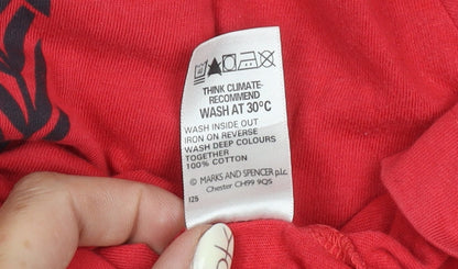 Marks and Spencer Red 2XL Nautical T-Shirt