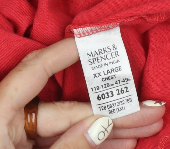 Marks and Spencer Red 2XL Nautical T-Shirt