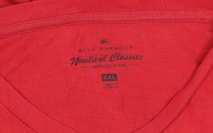 Marks and Spencer Red 2XL Nautical T-Shirt