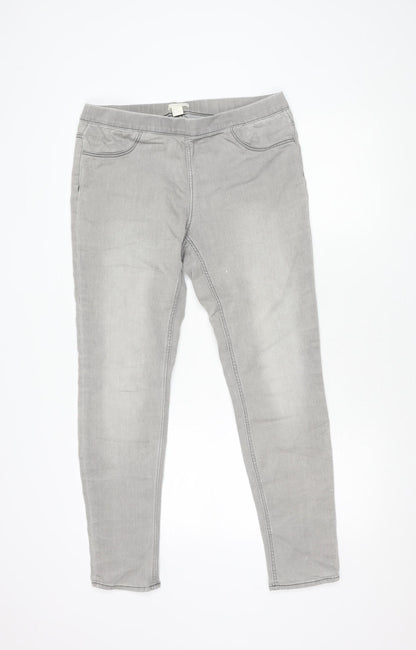 Womens UK Size 14 H&M Regular Fit Skinny Grey Jeans