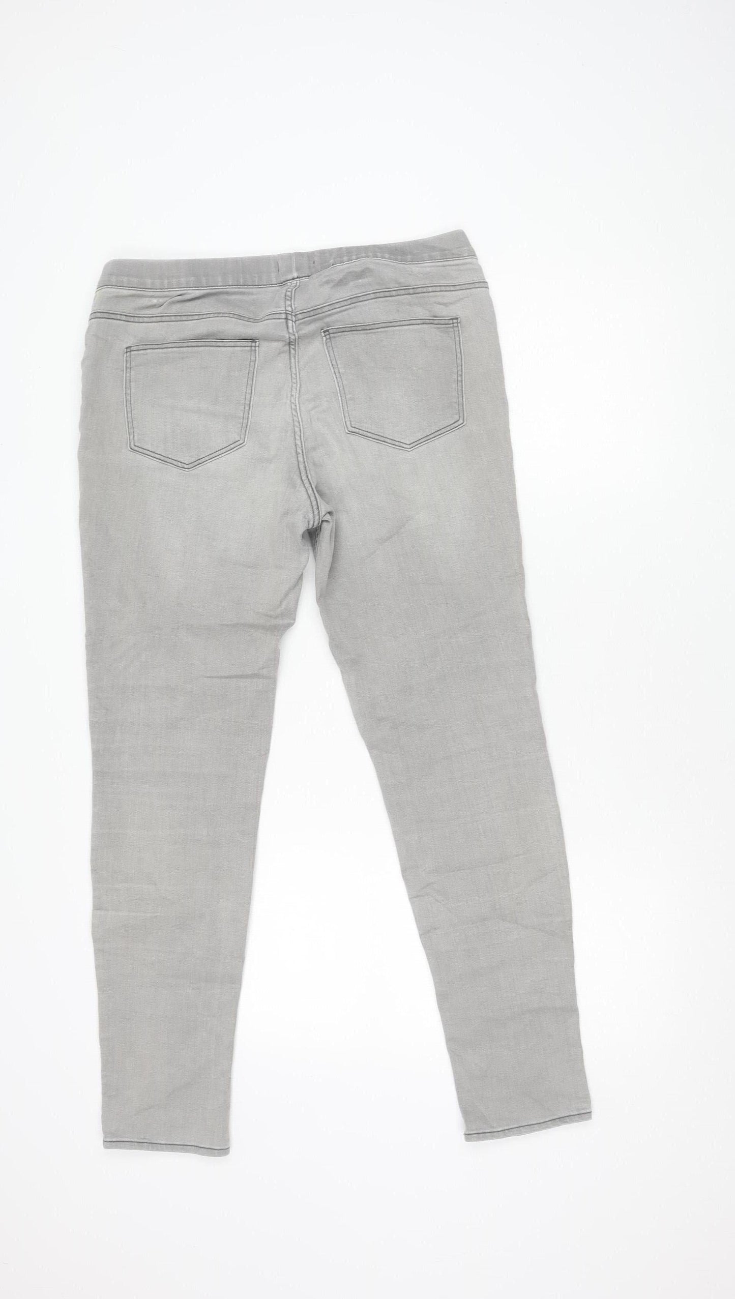 Womens UK Size 14 H&M Regular Fit Skinny Grey Jeans