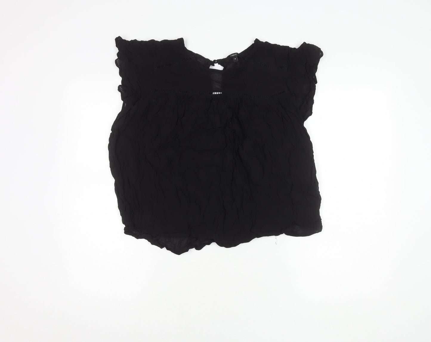 Womens UK Size 14 NEXT Black Cropped Blouse