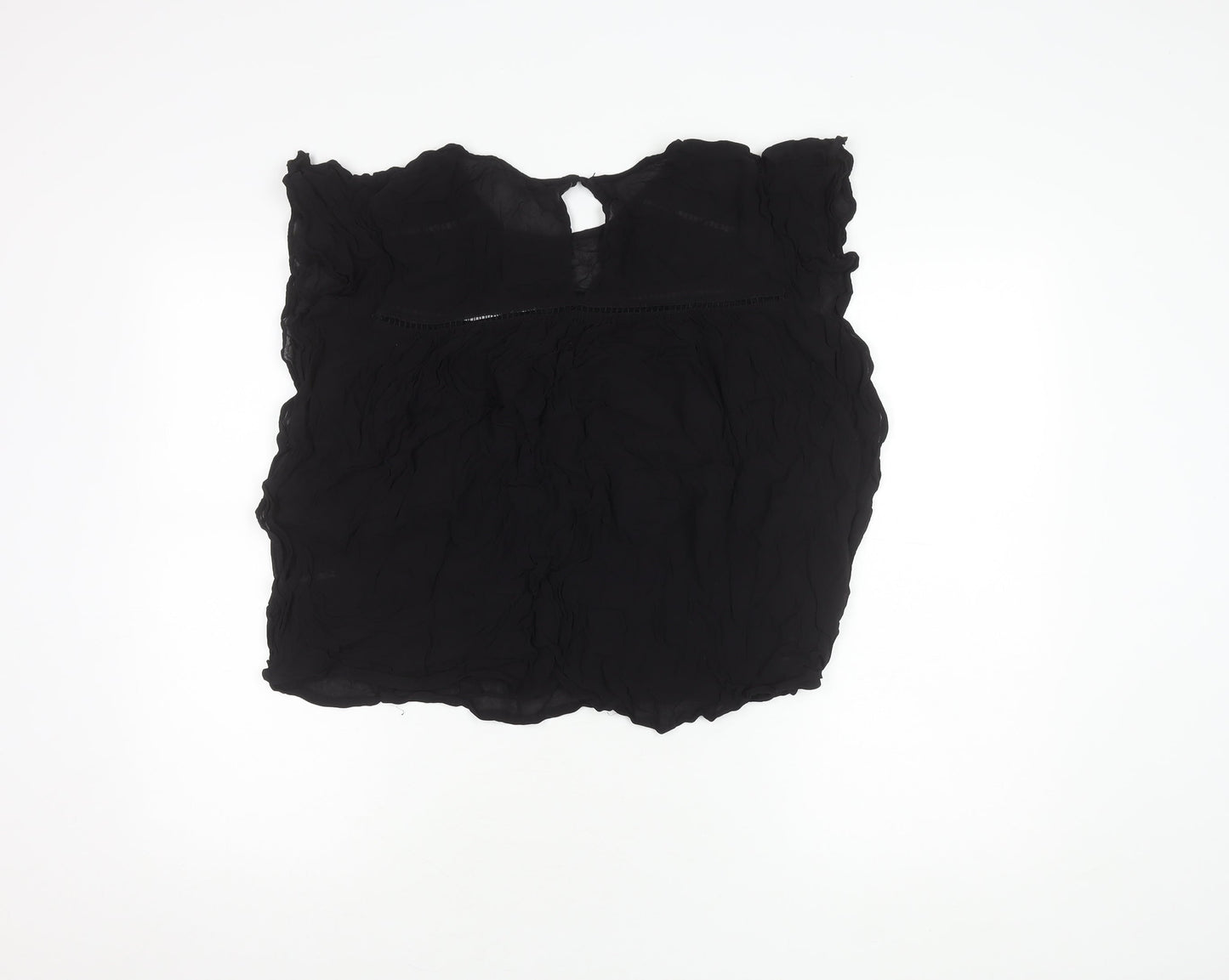Womens UK Size 14 NEXT Black Cropped Blouse