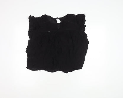 Womens UK Size 14 NEXT Black Cropped Blouse
