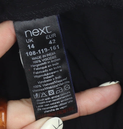 Womens UK Size 14 NEXT Black Cropped Blouse