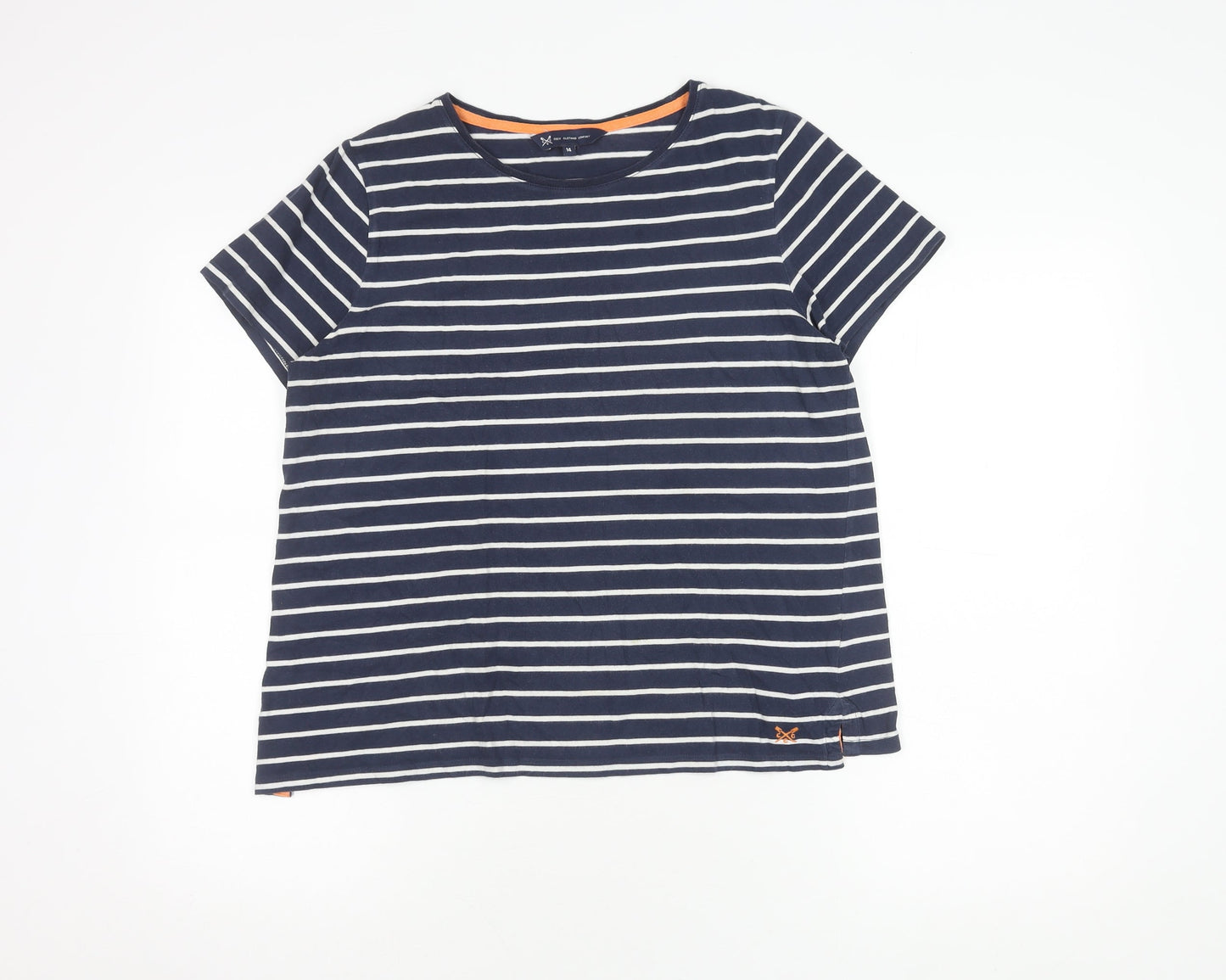 Womens UK Size 14 Crew Clothing Company Blue Basic T-Shirt