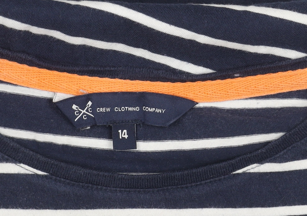 Womens UK Size 14 Crew Clothing Company Blue Basic T-Shirt