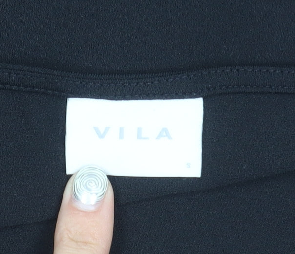 Womens UK Size S VILA Black Basic Top