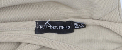 PrettyLittleThing Women's Beige Long Sleeve Dress