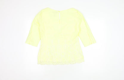 Womens UK Size 10 Bravissimo Yellow Basic Blouse