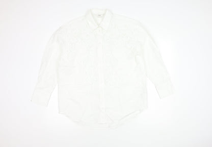 Womens UK Size 12 Marks and Spencer White  Button-Up