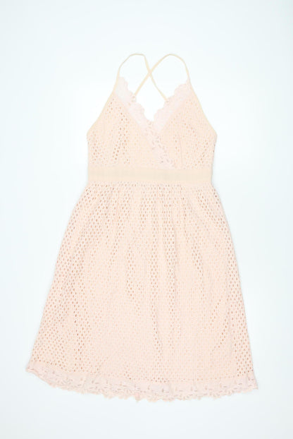 Boohoo Women's Pink Fit & Flare Dress, Size 14, Summer Party