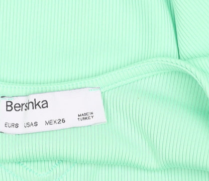 Bershka Women's Green Tank Top Size 12