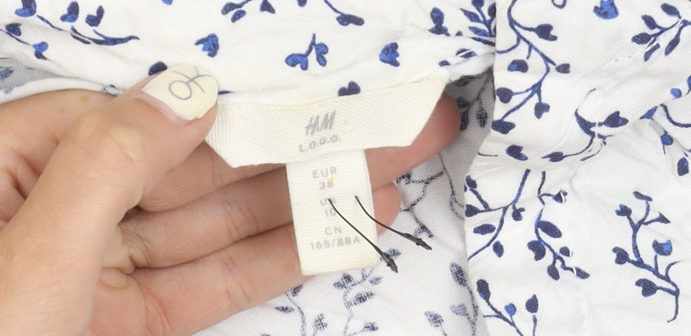 Womens UK Size 10 H&M White Kimono Blouse