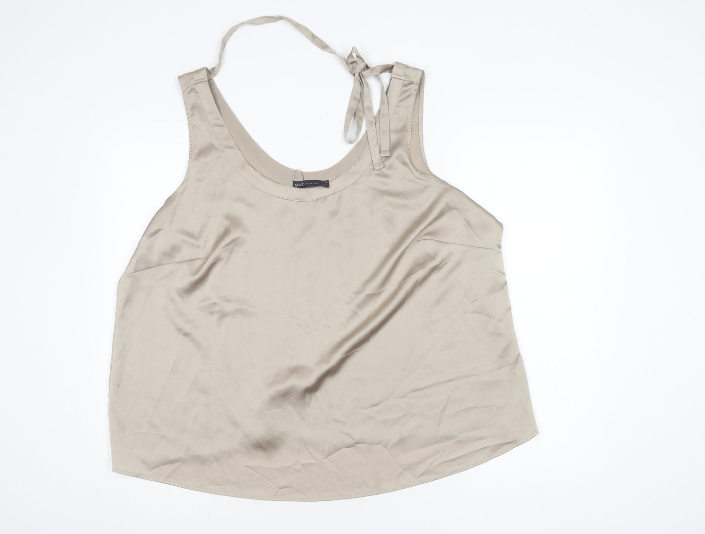 Womens UK Size 22 Marks and Spencer Beige Basic Tank