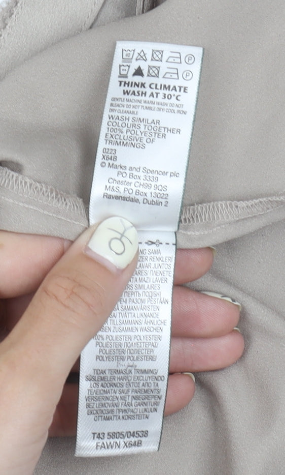 Womens UK Size 22 Marks and Spencer Beige Basic Tank