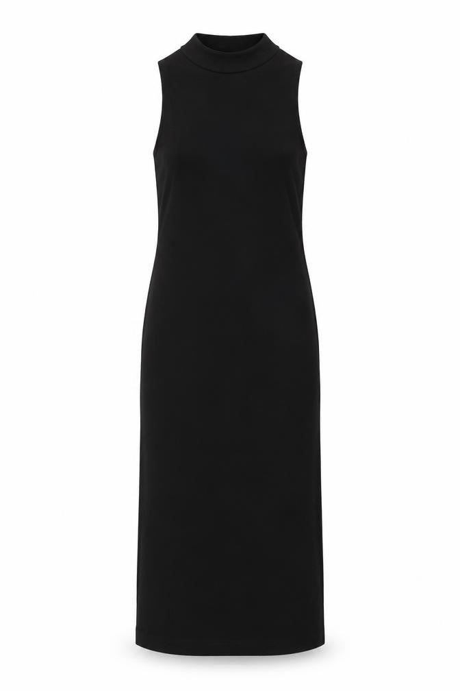 Pull&Bear Women's Black Sleeveless Mock Neck Dress