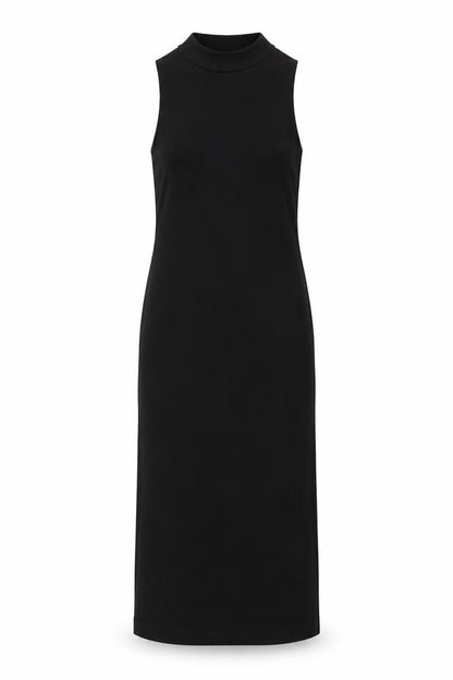 Pull&Bear Women's Black Sleeveless Mock Neck Dress