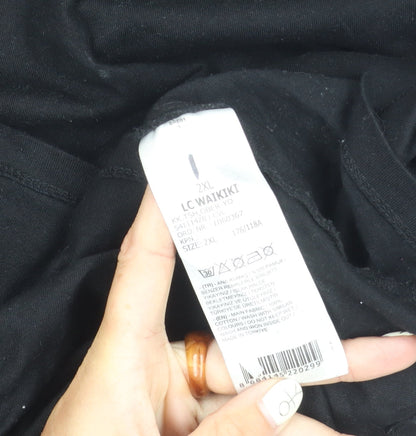 LC Waikiki Men's Black 2XL Crew Neck T-Shirt