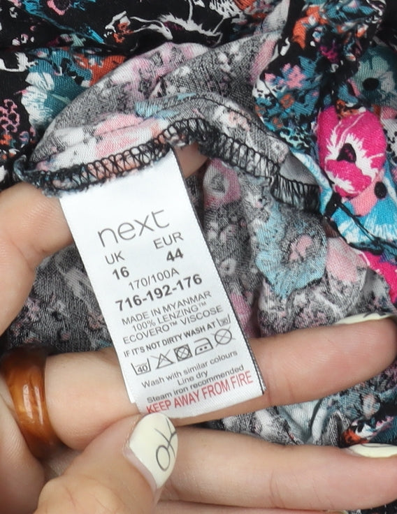Next Women's Multicoloured Floral Dress Size 16