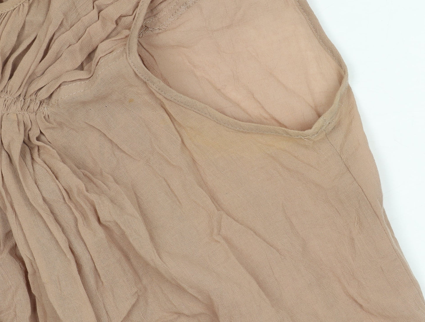 Womens UK Size 8 Zara Basic Beige Basic Tank