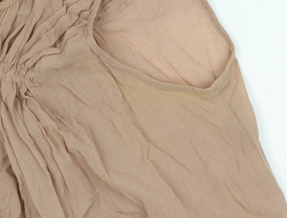 Womens UK Size 8 Zara Basic Beige Basic Tank