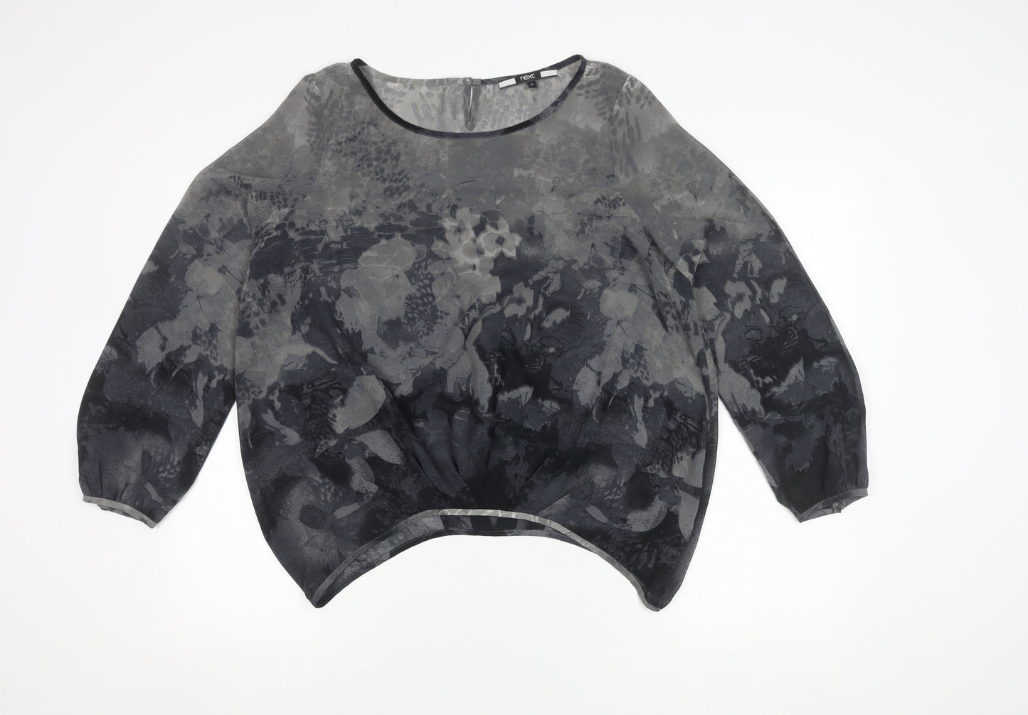 Womens UK Size 12 NEXT Grey Basic Blouse