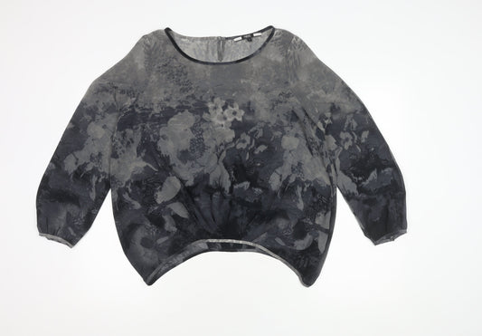 Womens UK Size 12 NEXT Grey Basic Blouse