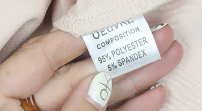 Oeuvre Women's Beige Dress, Size 12, Long Sleeve Chic Attire
