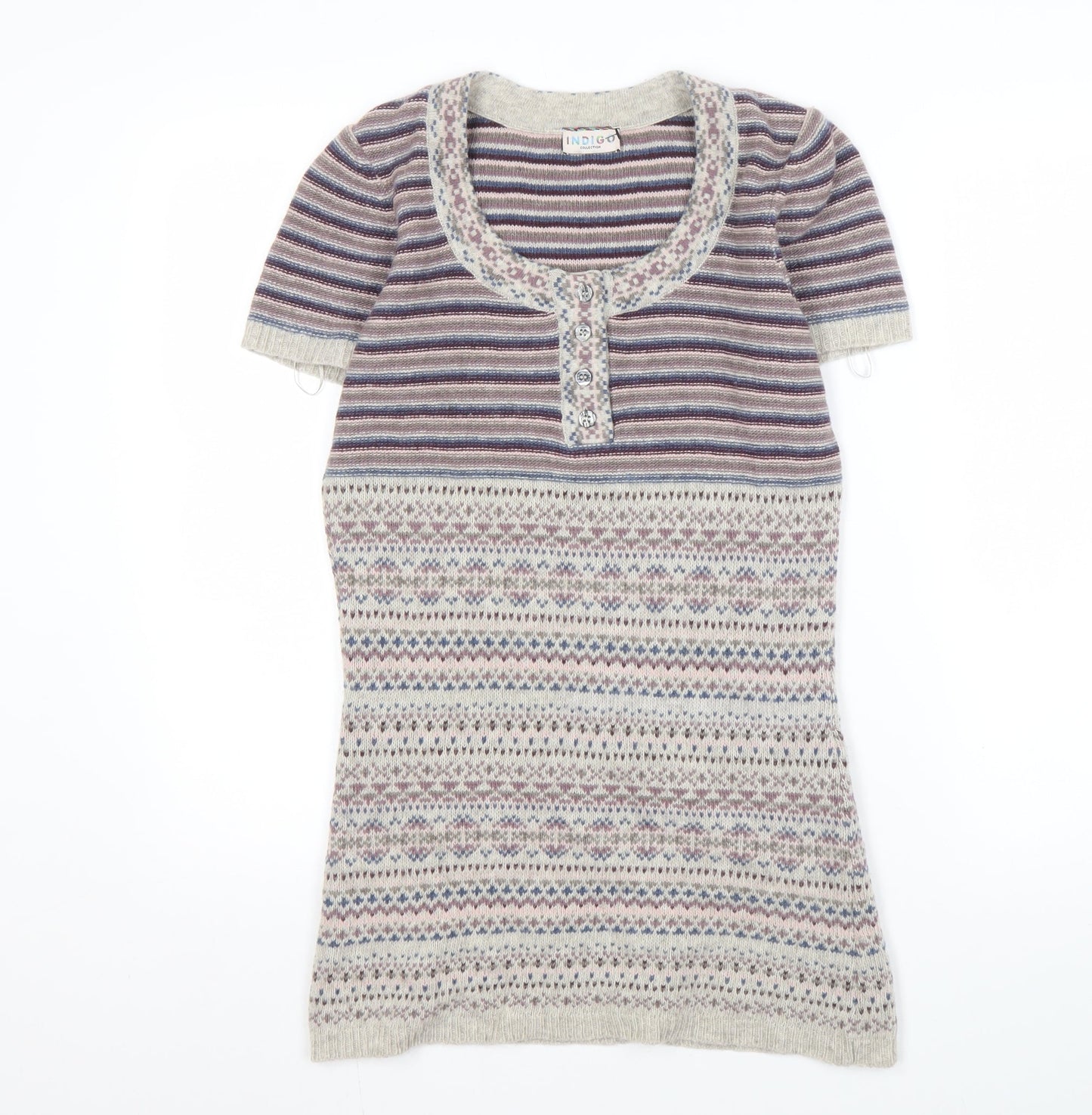 Womens UK Size 8 Marks and Spencer Multicoloured Henley Jumper