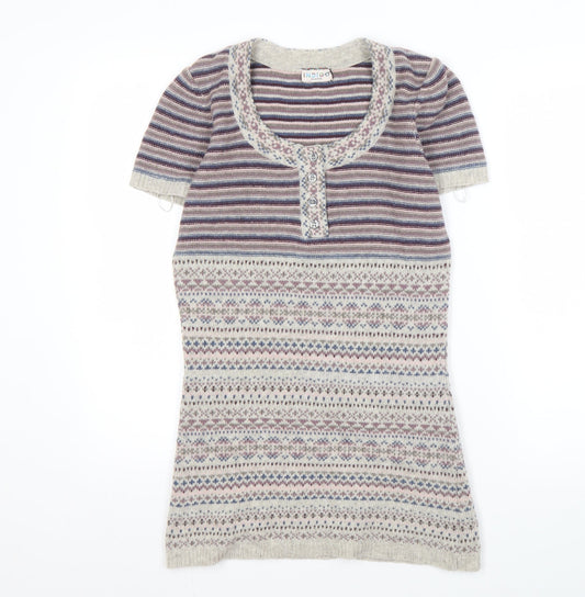 Womens UK Size 8 Marks and Spencer Multicoloured Henley Jumper