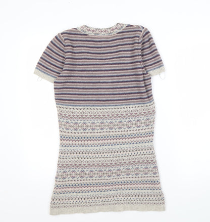 Womens UK Size 8 Marks and Spencer Multicoloured Henley Jumper