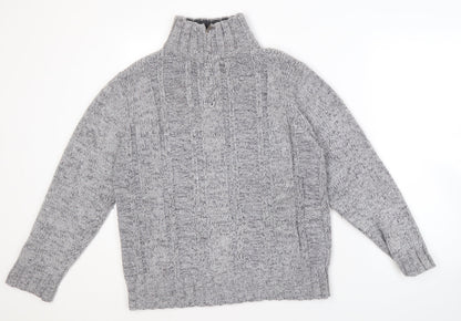 Marks and Spencer Men’s Grey High Neck Jumper, S