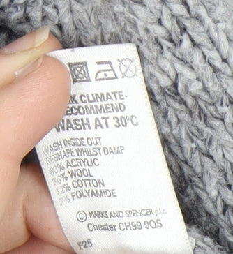 Marks and Spencer Men’s Grey High Neck Jumper, S