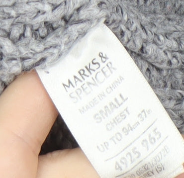 Marks and Spencer Men’s Grey High Neck Jumper, S