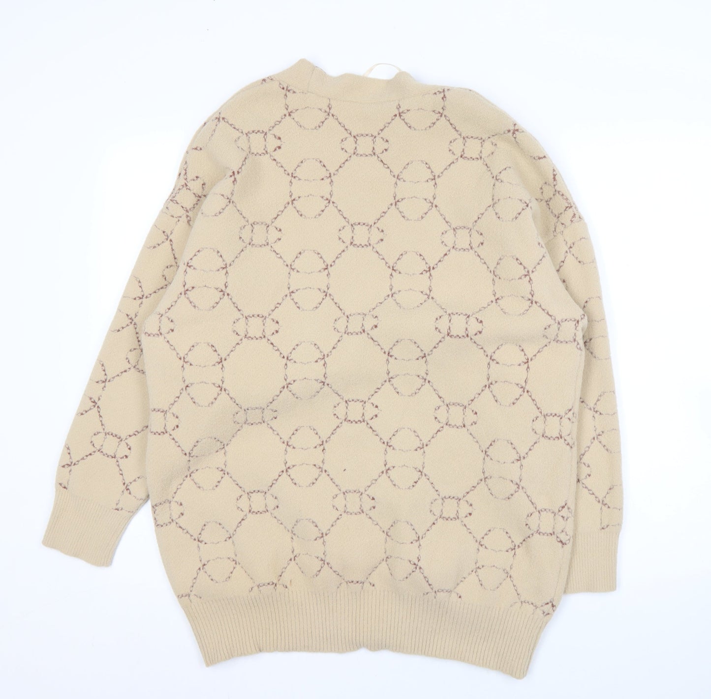 Womens UK Size 10 MNG Beige Cardigan Jumper
