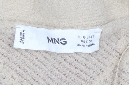 Womens UK Size 10 MNG Beige Cardigan Jumper