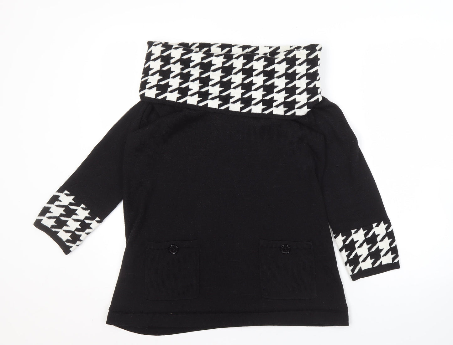 Sandra Darren Women's Black Cowl Neck Pullover L